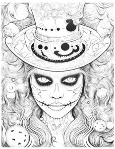Halloweenowa czarownica - darmowa mandala do kolorowania